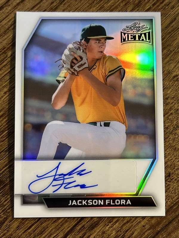2026 Leaf Metal Baseball Base Auto Jackson Flora White Prismatic #BA-JF1 1/1