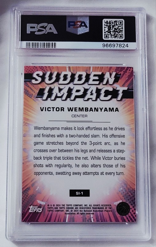 PSA 10 VICTOR WEMBANYAMA 2023 Topps Chrome SUDDEN IMPACT GREEN REF RC GEM MINT view 2