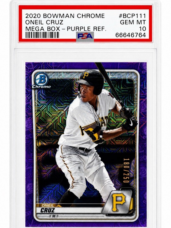 2020 Bowman Chrome Oneil Cruz Purple Refractor /250 PSA 10 GEM MINT