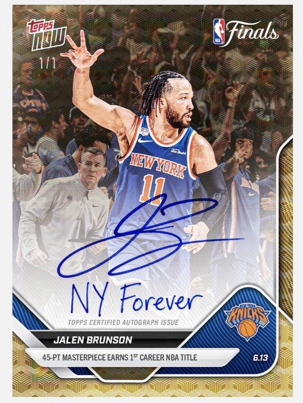 Jalen Brunson Game 5 45 Points Presale CHANCE AT 1/1 Inscribed AUTO