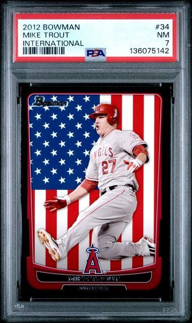 2012 Bowman International MIKE TROUT Baseball Card #34 Angels PSA 7