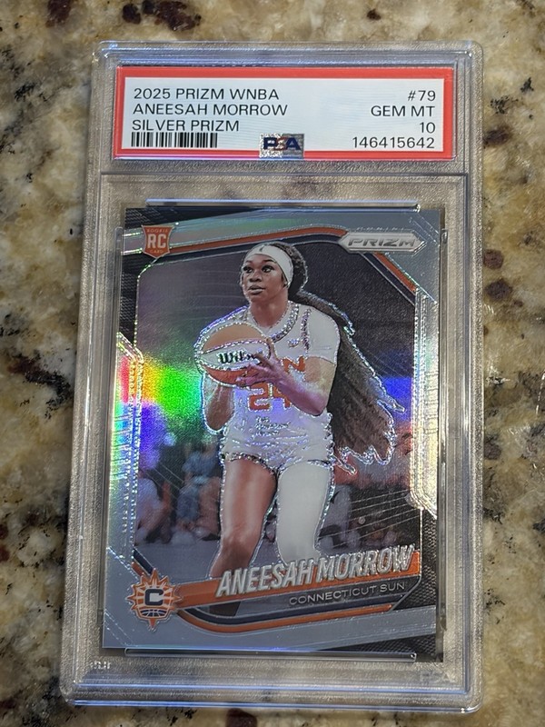Aneesha Morrow 2025 Panini Prizm WNBA Silver Prizm SP RC PSA 10 Gem Mint POP 1