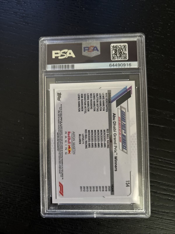 2021 TOPPS CHROME MAX VERSTAPPEN ORANGE RED REFRACTOR ABU DHABI SP PSA 10 POP 5 view 2