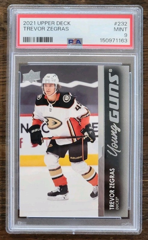 2021-22 Upper Deck Series 1 Young Guns Trevor Zegras PSA 9