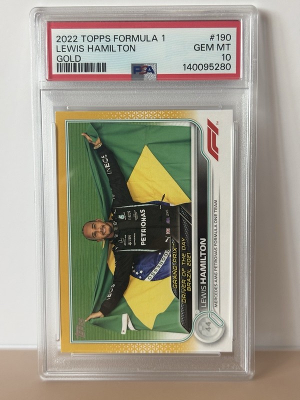 Lewis Hamilton /50 - 2022 Topps Formula 1 - #190 Gold (PSA 10)