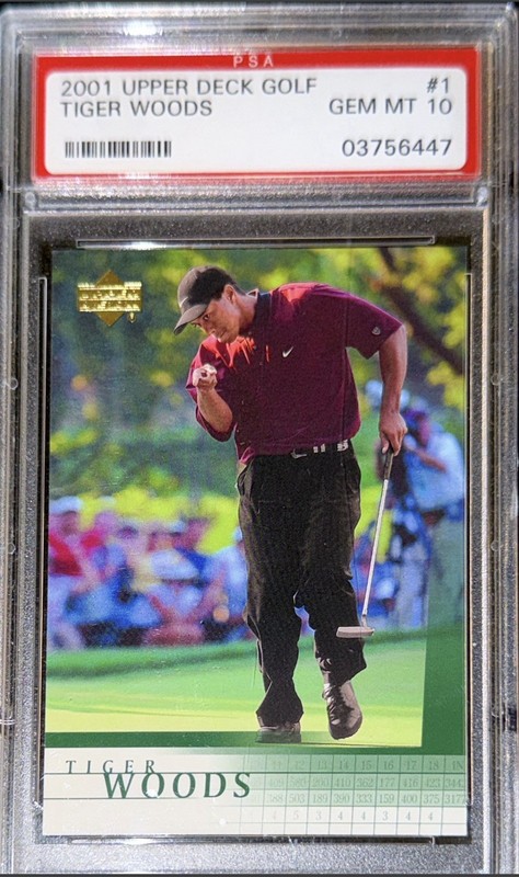 2001 UPPER DECK GOLF #1 TIGER WOODS RC HOF PSA 10