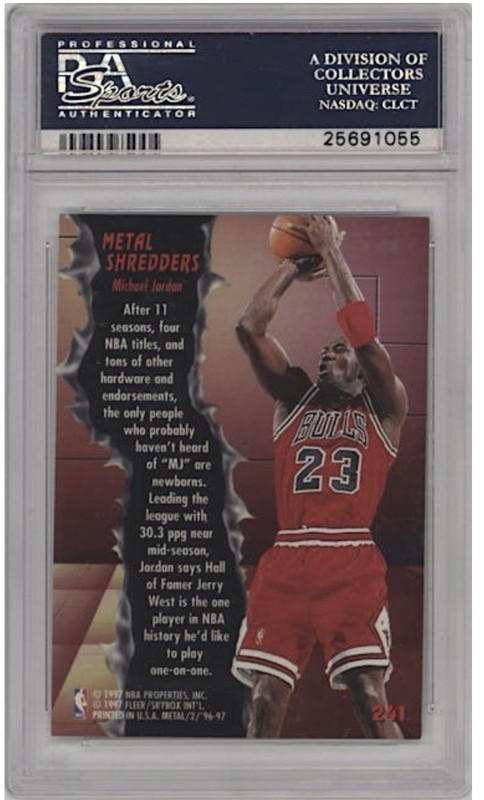 1996 Fleer Metal #241 Michael Jordan PSA 9 Mint Chicago Bulls view 2