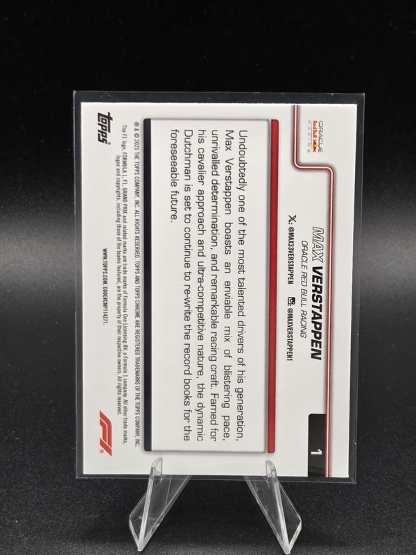 2025 Topps Chrome Sapphire Formula 1 F1 Max Verstappen Portrait #1 view 2
