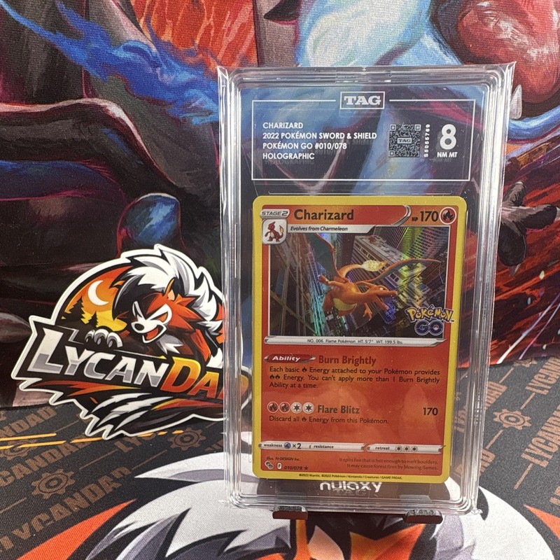 TAG 8 Charizard 2022 Pokemon GO 010/078 Holo Rare English Graded
