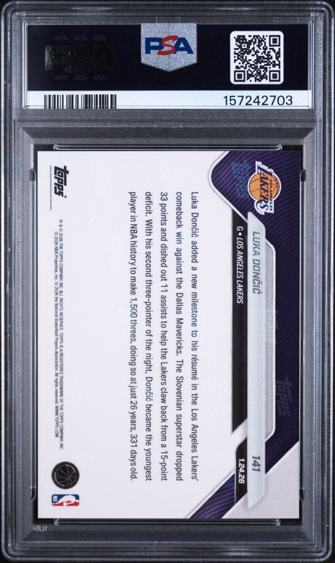 Luka Doncic PSA 10 Topps Now 141 view 2
