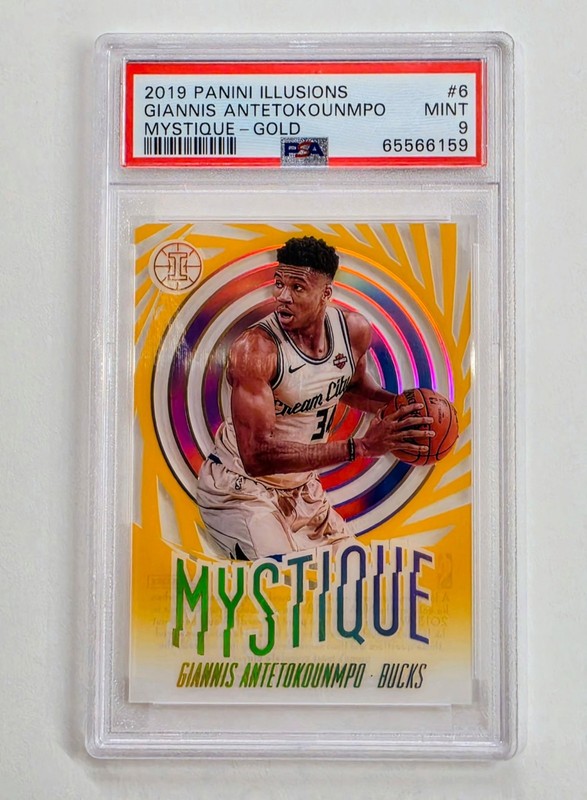 2019 Panini Illusions Mystique Giannis Antetokounmpo Gold /10 PSA 9 