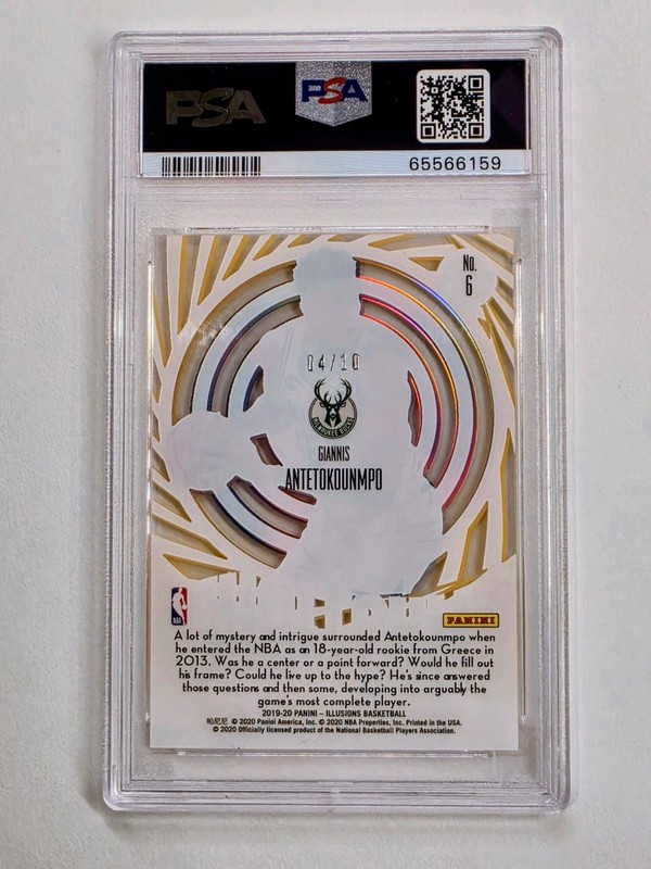 2019 Panini Illusions Mystique Giannis Antetokounmpo Gold /10 PSA 9  view 2