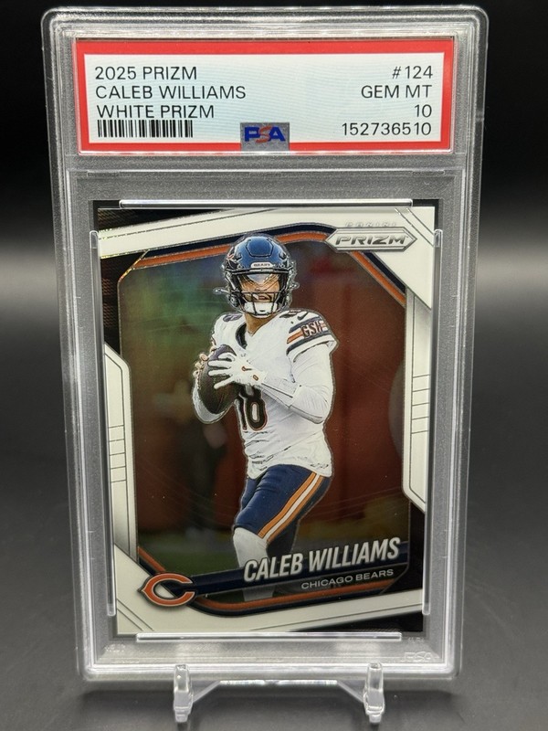 2025 Panini Prizm White Prizm CALEB WILLIAMS 1/35 PSA 10 CHICAGO BEARS 🔥RARE🔥