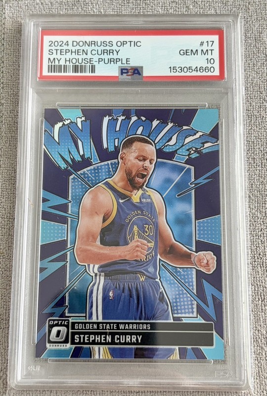 2024 PANINI DONRUSS OPTIC MY HOUSE PURPLE #17 STEPHEN CURRY PSA 10