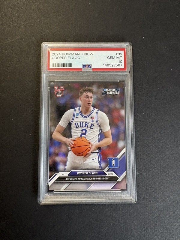 2024 Bowman U Now Cooper Flagg #95 March Madness PSA 10 Duke Blue Devils