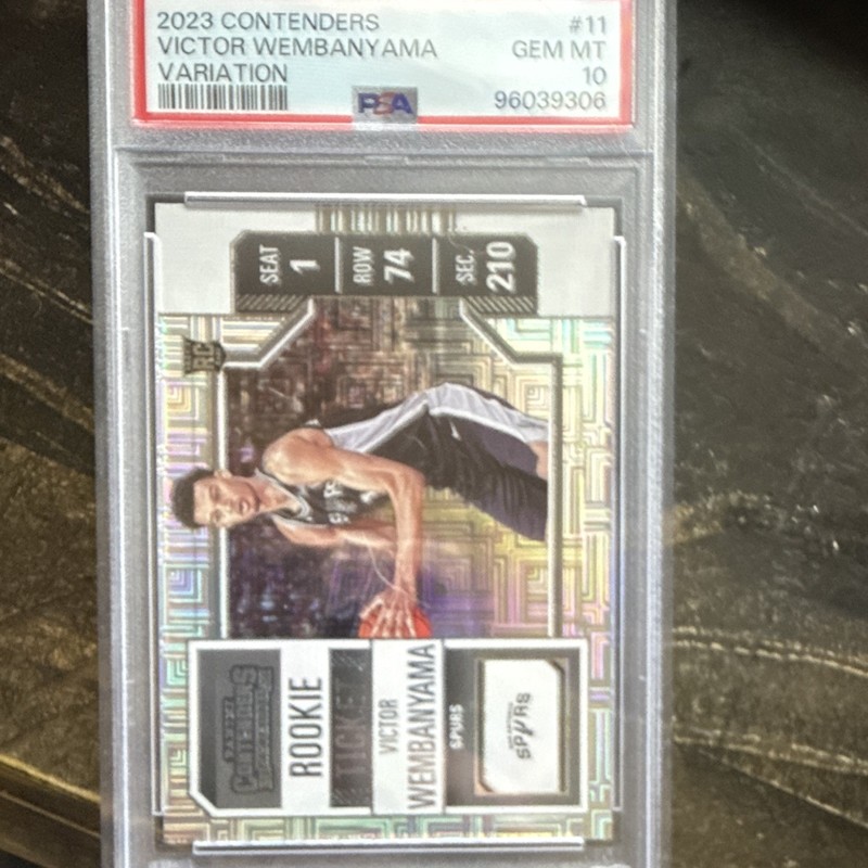 Panini 2023-24 Contenders Victor Wembanyama Rookie Ticket #11 Photo Var PSA 10
