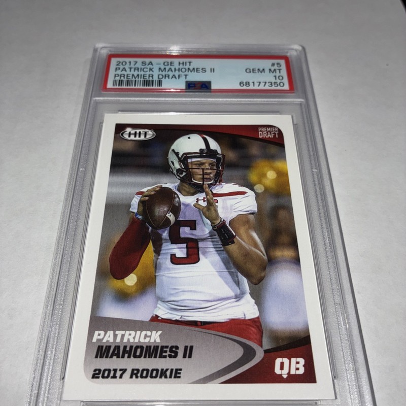PATRICK MAHOMES KC CHIEFS NFL SAGE HIT ROOKIE PSA 10 GEM MT 2017 view 2
