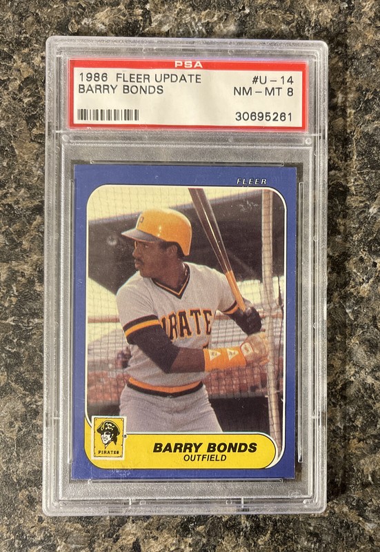 1986 FLEER UPDATE #U-14 BARRY BONDS PITTSBURGH PIRATES PSA NM-MT 8-30695262 AZ16