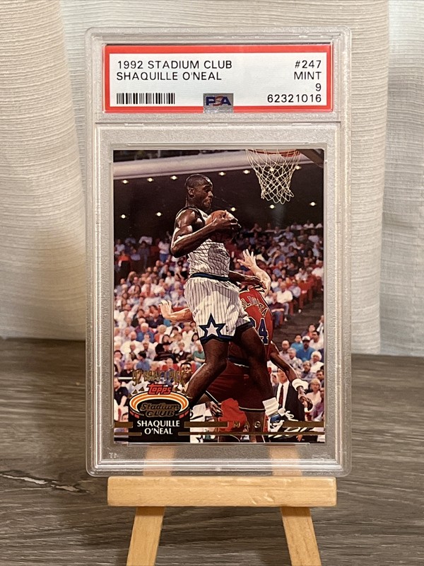 1992 Topps Stadium Club #247 Shaquille O’Neal RC PSA 9 view 2