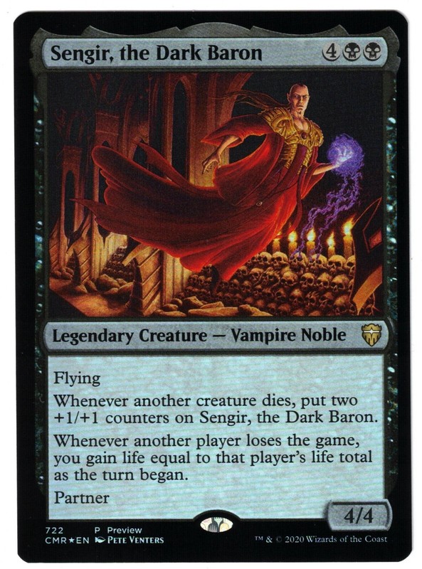 MTG SENGIR, THE DARK BARON COMMANDER LEGENDS FOIL PROMO RARE SEE SCANS FOR GRADE