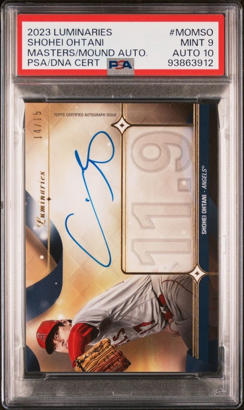 2023 LUMINARIES SHOHEI OHTANI MASTERS/MOUND AUTO CERT #MOMSO PSA 9 MT Auto 10