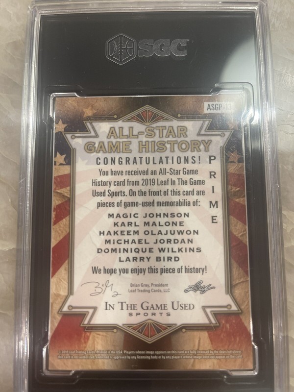 2019 Leaf In The Game Jordan/wilkins/Bird  Tag/magic/Malone/Olajuwon Logoman /4 view 2