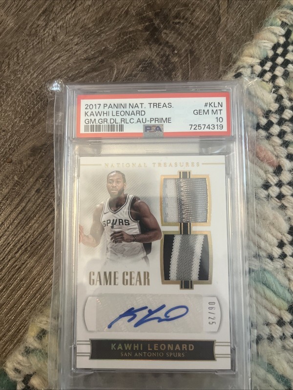 Kawhi Leonard PSA 10 /25 Patch Auto, Game Worn