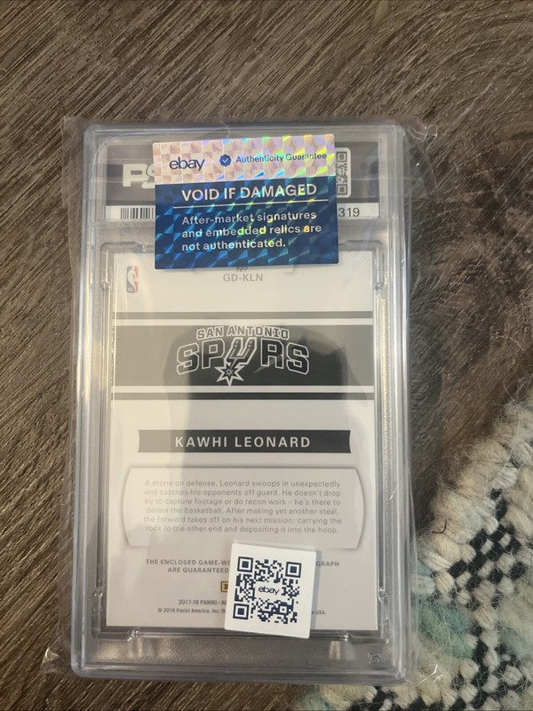 Kawhi Leonard PSA 10 /25 Patch Auto, Game Worn view 2