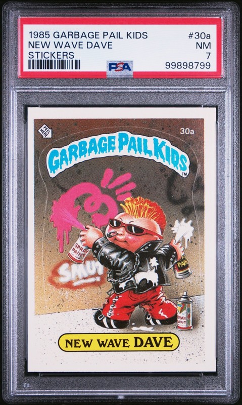 1985 Topps OS1 Garbage Pail Kids Series 1 New Wave Dave 30a Matte Card PSA 7 NM
