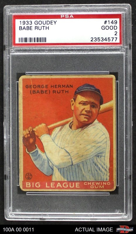 1933 Goudey #149 Babe Ruth Yankees HOF PSA 2 - GOOD