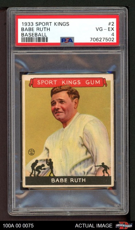 1933 Goudey Sport Kings #2 Babe Ruth Yankees Baseball PSA 4 - VG/EX