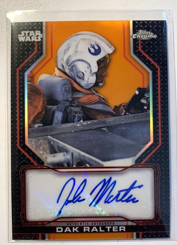 2021 Star Wars Chrome Legacy Auto Orange Parallel John Morton Dak Ralter #17/25