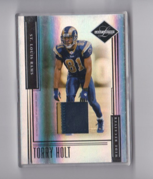 TORRY HOLT 2006 LEAF LIMITED FOOTBALL THREADS PRIME GAME USED JERSEY CARD-#/30