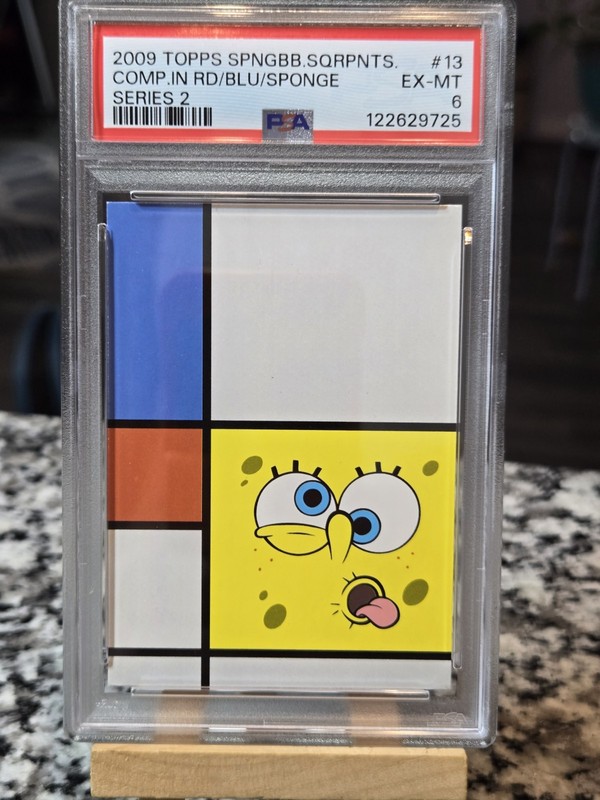 PSA 6 POP 1 Topps 2009 SpongeBob Red Blue And Sponge Composition 13