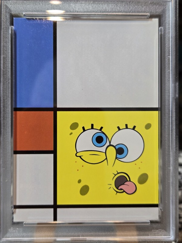 PSA 6 POP 1 Topps 2009 SpongeBob Red Blue And Sponge Composition 13 view 2