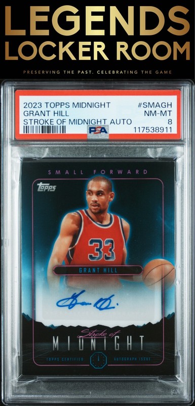 2023 Topps Midnight Stroke Of Midnight Autographs Grant Hill PSA 8