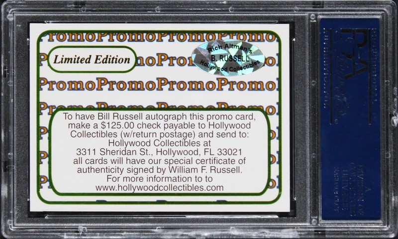 Bill Russell Signed Reggie Jackson's Mr. October's Promo Card Auto 10! PSA Slab view 2