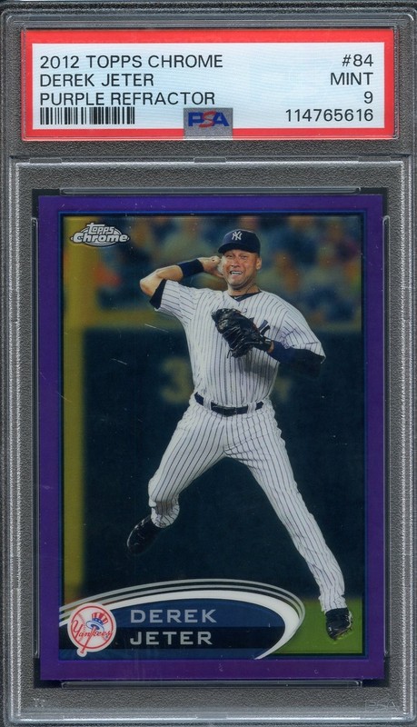 2012 Topps Chrome Purple Refractor #84 Derek Jeter PSA 9 HOF NY Yankees 7818