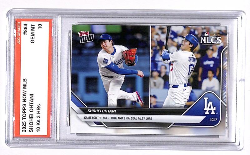 Shohei Ohtani 2025 TOPPS NOW #884 10K & 3 HR Graded Gem Mint 10
