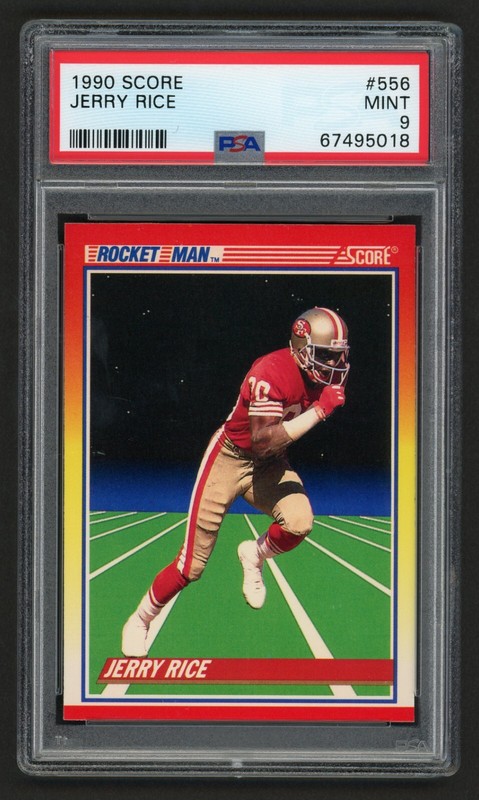1990 SCORE JERRY RICE #556 ROCKET MAN SAN FRANCISCO 49ERS HOF PSA 9 MINT
