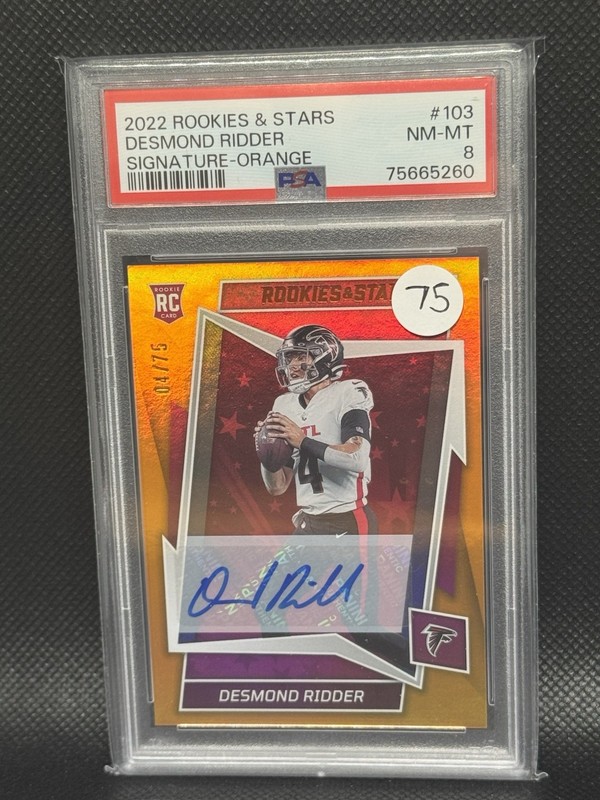 2022 Panini Rookies & Stars Signature Orange #103 4/75, PSA 8 Jersey Match