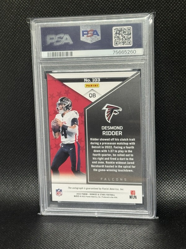 2022 Panini Rookies & Stars Signature Orange #103 4/75, PSA 8 Jersey Match view 2