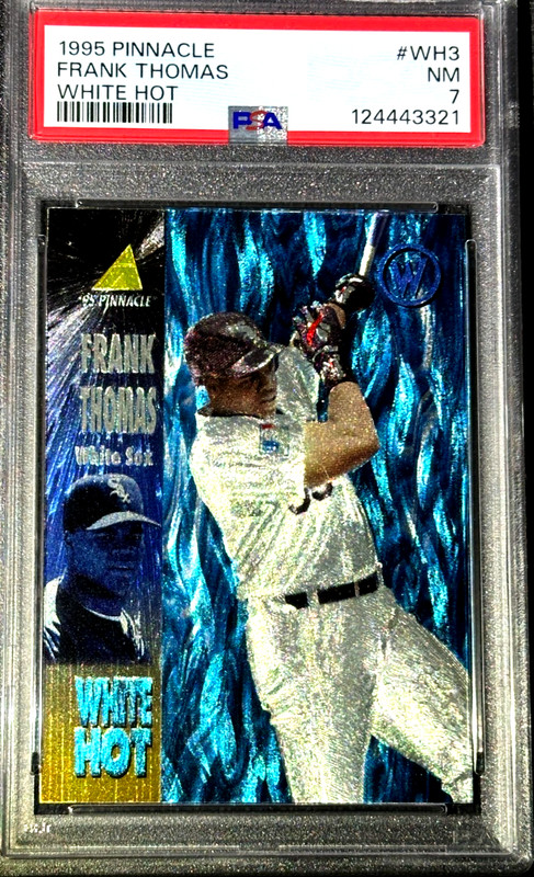 🔥1995 Pinnacle FRANK THOMAS White Hot Insert RARE SSP SP White Sox PSA 7🔥
