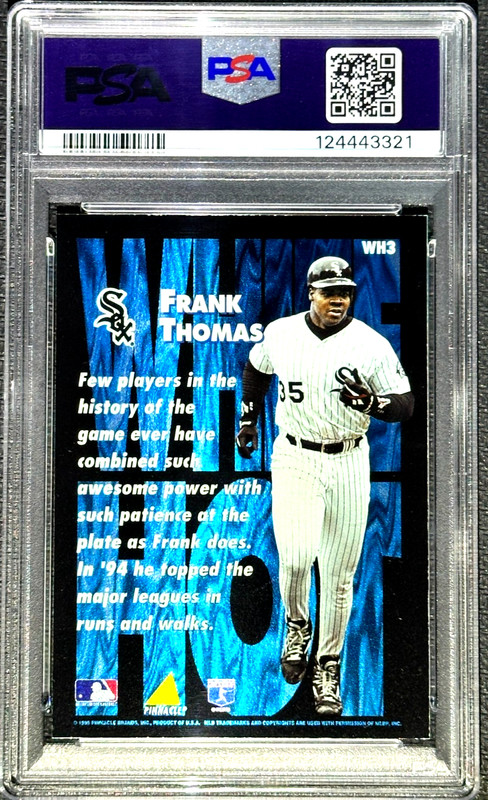 🔥1995 Pinnacle FRANK THOMAS White Hot Insert RARE SSP SP White Sox PSA 7🔥 view 2