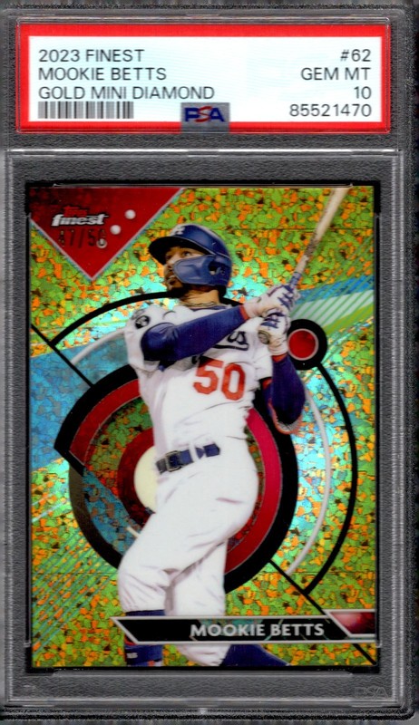 2023 Topps Finest MOOKIE BETTS Gold Mini Diamond /50 PSA 10 GEM MINT RARE