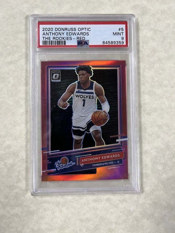 2020 Donruss Optic The Rookies Red #5 Anthony Edwards PSA 9  31/99 