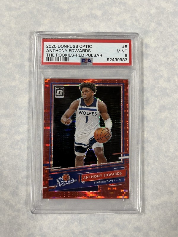 2020 Donruss Optic The Rookies Red Pulsar #5 Anthony Edwards PSA 9