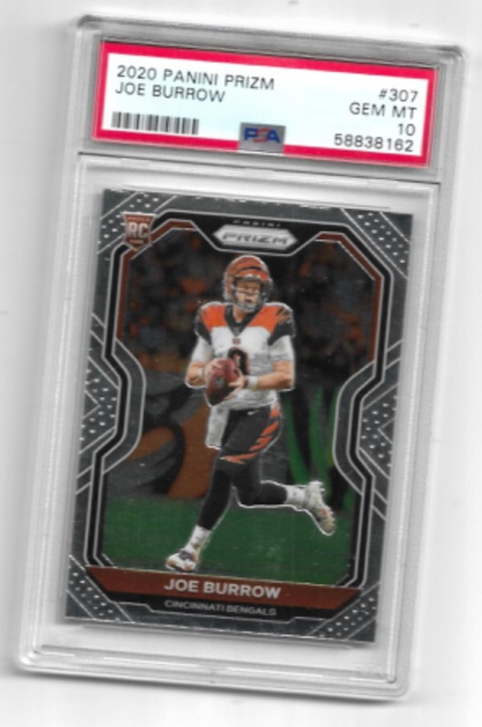 2020 PANINI PRIZM JOE BURROW PSA 10 ROOKIE RC #307