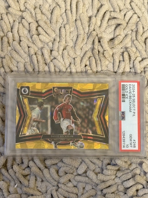 PSA10 David Beckham 24-25 Premier League Select Gold Ice /10