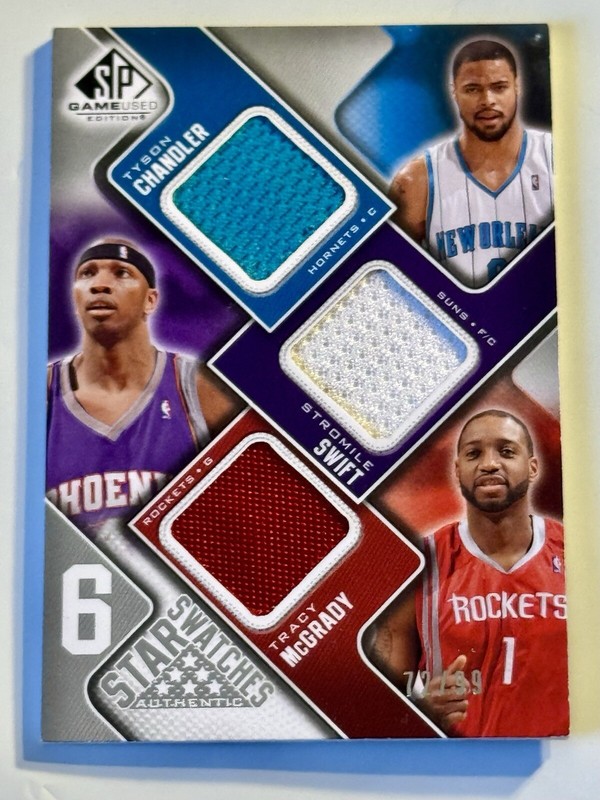 2009-10 SP Game Used Basketball 6 Star Swatch Jersey Card /99 McGrady Kidd Camby